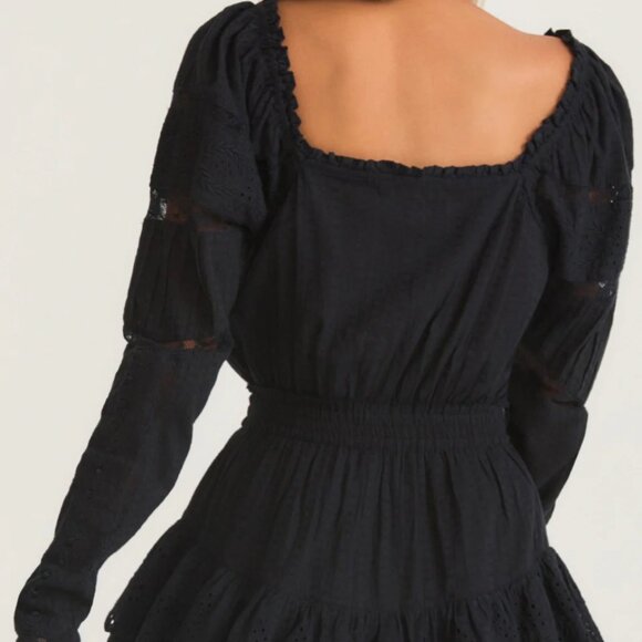 NWT $395 Black Sanaya Mini Dress LOVESHACKFANCY XS 2 4 - Picture 5 of 11
